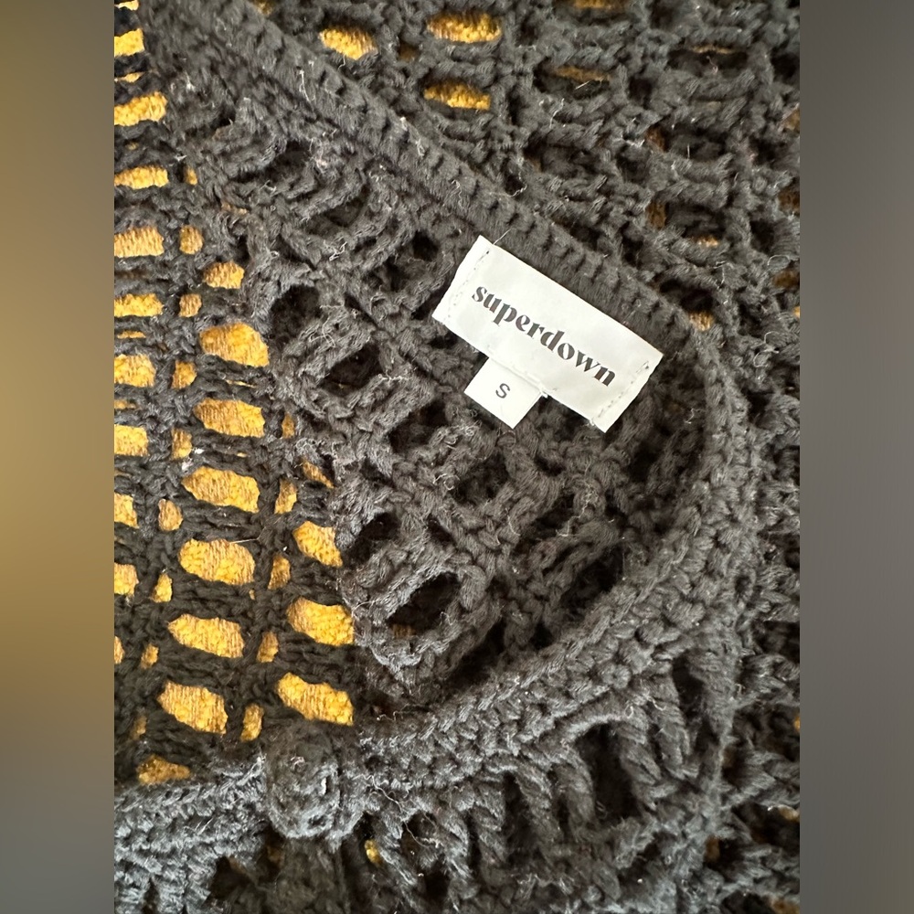Superdown NWOT Misty Crochet Midi Skirt Black 🖤 Small - Picture 8 of 16